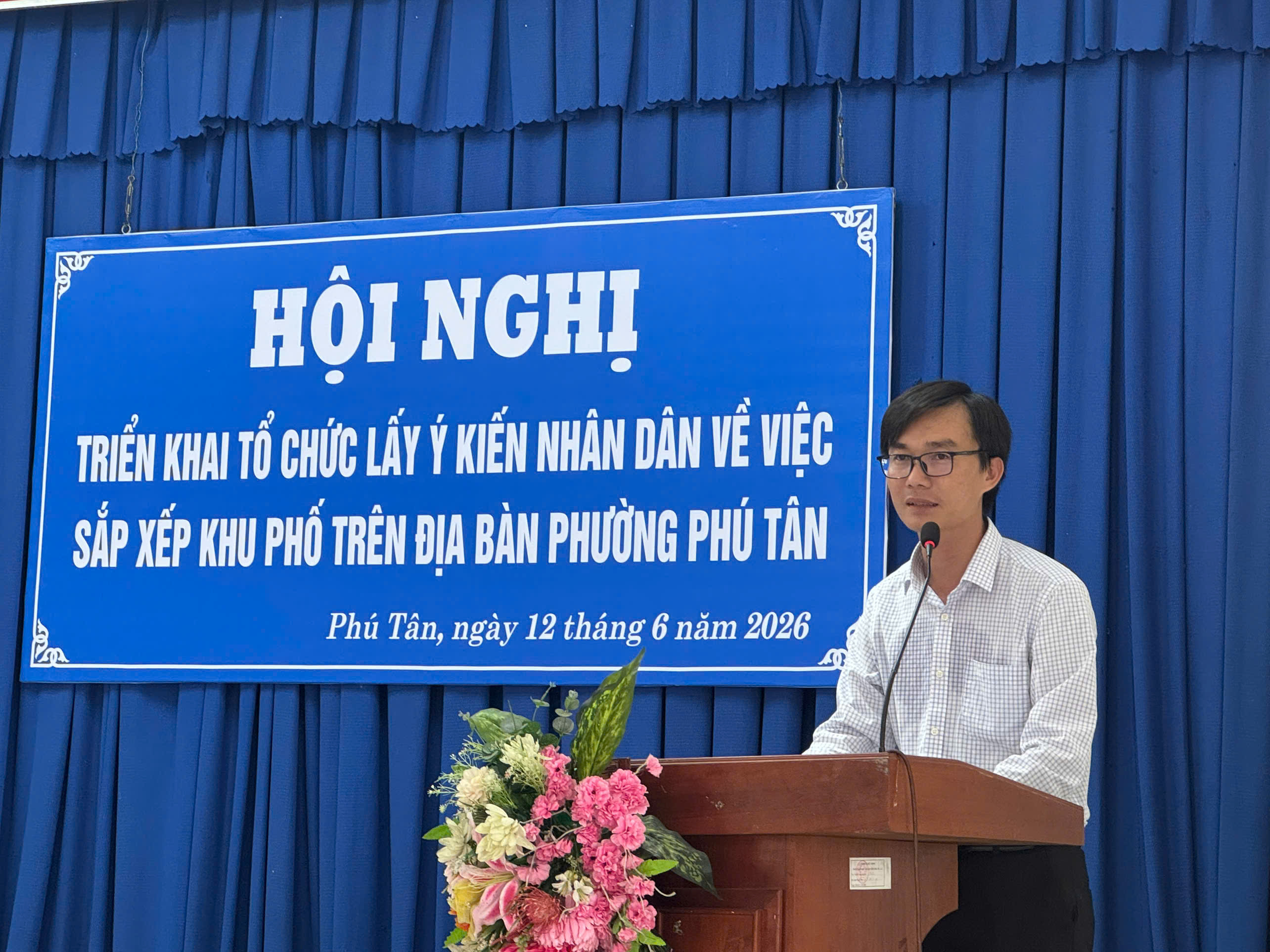 Phường Phú Tân: Tổ chức Hội nghị triển khai, lấy ý kiến nhân dân về việc sắp xếp khu phố trên địa bàn phường